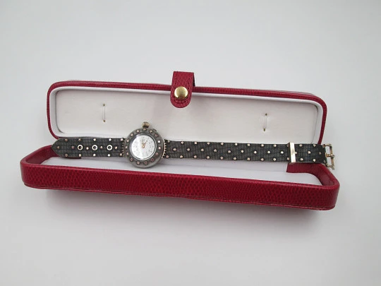 Reloj de transición de plata Hierro y Cía (Habana). Detalles chapados en oro. 1920