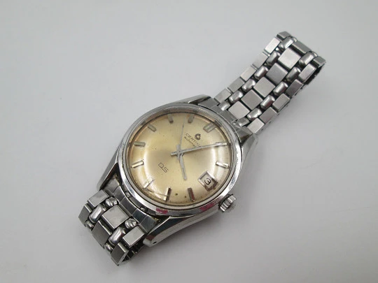 Reloj deportivo automático Certina DS. Acero inoxidable. Calendario. Brazalete. 1960