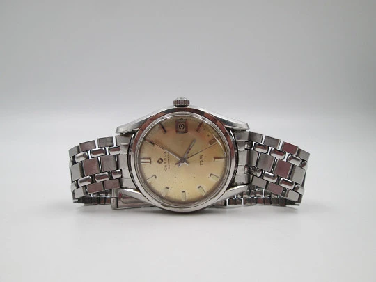 Reloj deportivo automático Certina DS. Acero inoxidable. Calendario. Brazalete. 1960