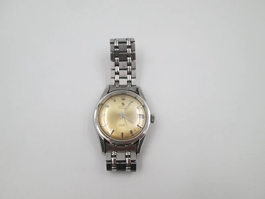 Reloj deportivo automático Certina DS. Acero inoxidable. Calendario. Brazalete. 1960