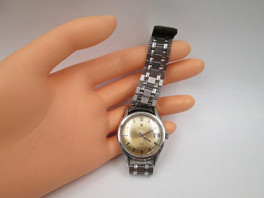 Reloj deportivo automático Certina DS. Acero inoxidable. Calendario. Brazalete. 1960