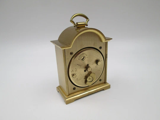 Reloj despertador Swiza Tempus Fugit 8 días cuerda. Bronce. Motivos vegetales. Suiza. 1970 Reloj despertador Swiza Tempus Fugit 8 días cuerda. Bronce. Motivos vegetales. Suiza. 1970