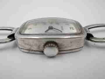 Reloj mujer Déesse. Plata de ley. Cuerda manual. Brazalete. 1960. Francia