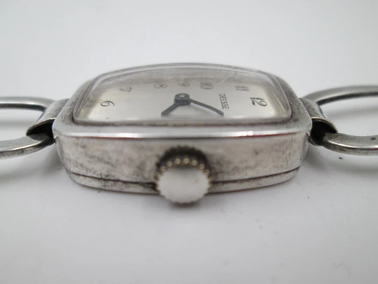 Reloj mujer Déesse. Plata de ley. Cuerda manual. Brazalete. 1960. Francia