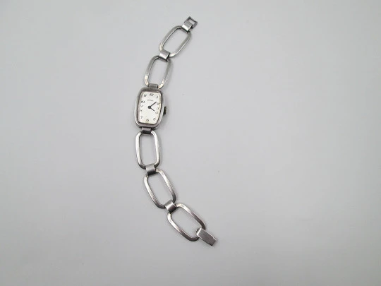 Reloj mujer Déesse. Plata de ley. Cuerda manual. Brazalete. 1960. Francia
