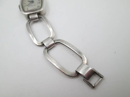 Reloj mujer Déesse. Plata de ley. Cuerda manual. Brazalete. 1960. Francia