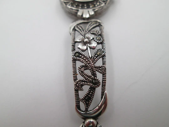 Reloj mujer Minister. Plata de ley y marquesitas. Dial nácar. Brazalete calado Reloj mujer Minister. Plata de ley y marquesitas. Dial nácar. Brazalete calado