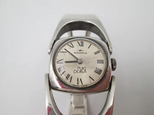 Reloj mujer Mondia con brazalete Puig Doria. Plata de ley 800 milésimas. Cuerda manual