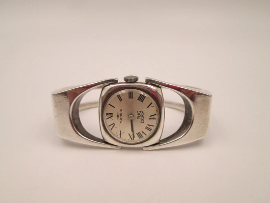 Reloj mujer Mondia con brazalete Puig Doria. Plata de ley 800 milésimas. Cuerda manual