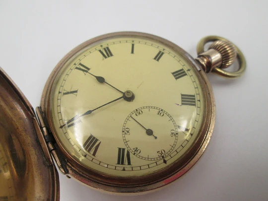 Reloj saboneta Elgin / Non-Magnetic. Metal chapado oro. Dial porcelana. Remontoir. 1890