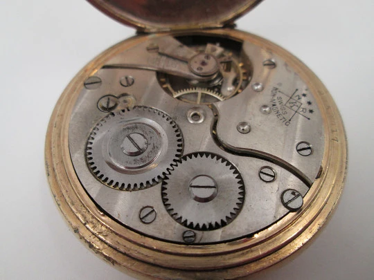 Reloj saboneta Elgin / Non-Magnetic. Metal chapado oro. Dial porcelana. Remontoir. 1890