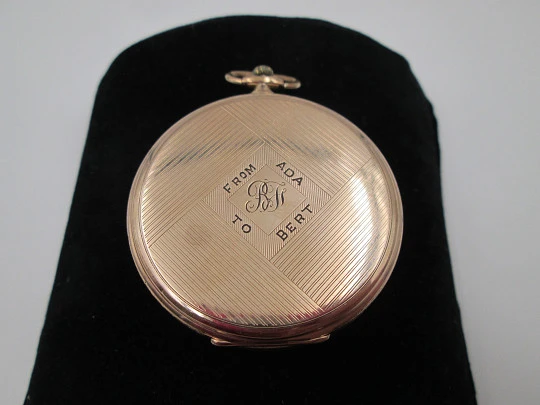 Reloj suizo lepine. Chapado en oro. Cuerda remontoir. Segundero. Estuche. 1930