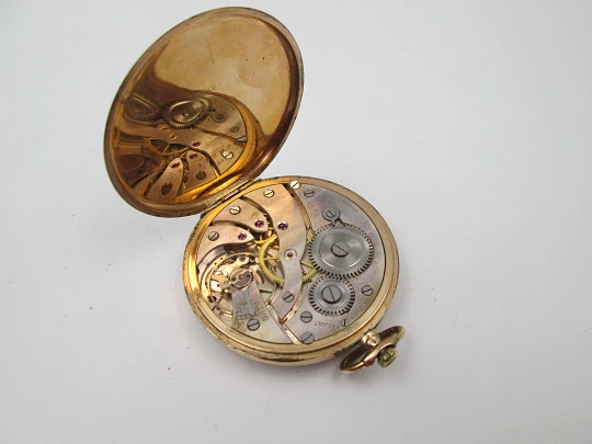 Reloj suizo lepine. Chapado en oro. Cuerda remontoir. Segundero. Estuche. 1930