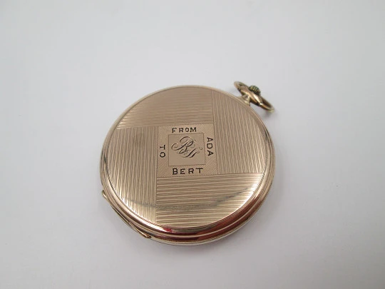 Reloj suizo lepine. Chapado en oro. Cuerda remontoir. Segundero. Estuche. 1930