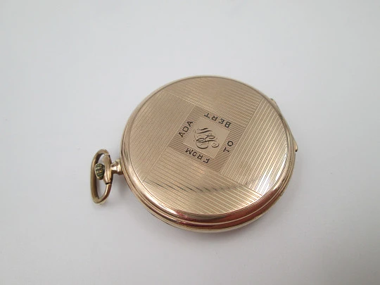 Reloj suizo lepine. Chapado en oro. Cuerda remontoir. Segundero. Estuche. 1930