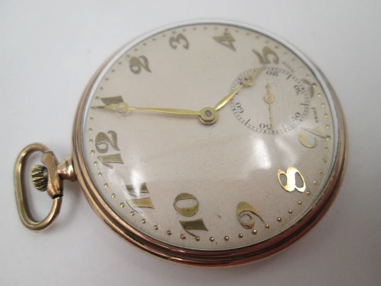 Reloj suizo lepine. Chapado en oro. Cuerda remontoir. Segundero. Estuche. 1930
