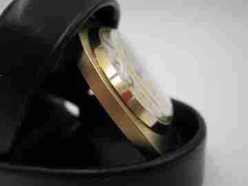 Reloj viaje alarma Jaeger LeCoultre Memovox. Chapado en oro. Estuche. 1970