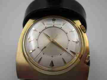 Reloj viaje alarma Jaeger LeCoultre Memovox. Chapado en oro. Estuche. 1970