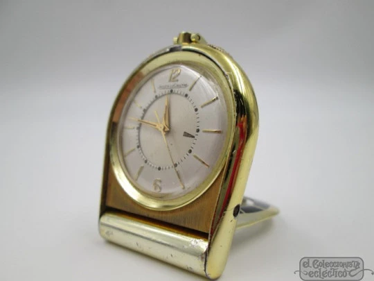 Reloj viaje Jaeger LeCoultre Memovox. Chapado oro. 1960. Alarma