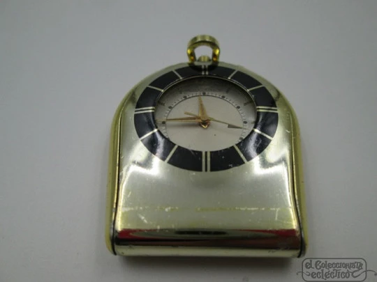 Reloj viaje Jaeger LeCoultre Memovox. Chapado oro. 1960. Alarma