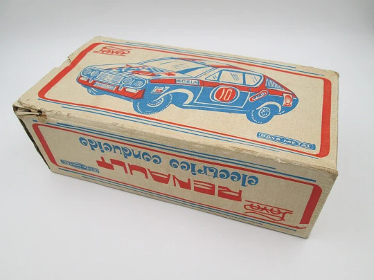 Renault 12 remote controlled electric rally car. Paya Toys. Lithographed tinplate. Box. 1970's