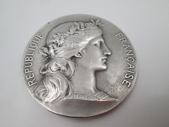 República Francesa. Ministerio Instrucción Pública. Plata ley 950. Daniel Dupuis. 1909