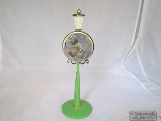 Rhythm. Green street lamp. Manual winding. Alarm. Japan