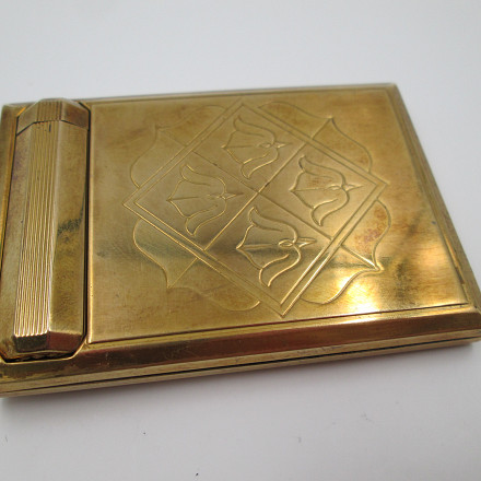 Richard Hudnut Art Deco Powder Compact Gold Plated 1930s | El