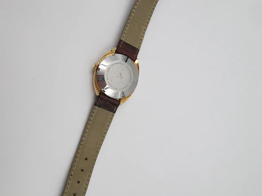 River Geneve. Gold plated & steel. Automatic. Calendar. Swiss. 1970's
