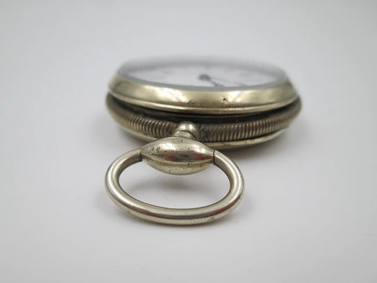 Robin Geneve pocket watch. Gold plated metal. Ornate back. Key-wind movement. 1890's