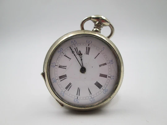 Robin Geneve pocket watch. Gold plated metal. Ornate back. Key-wind movement. 1890's