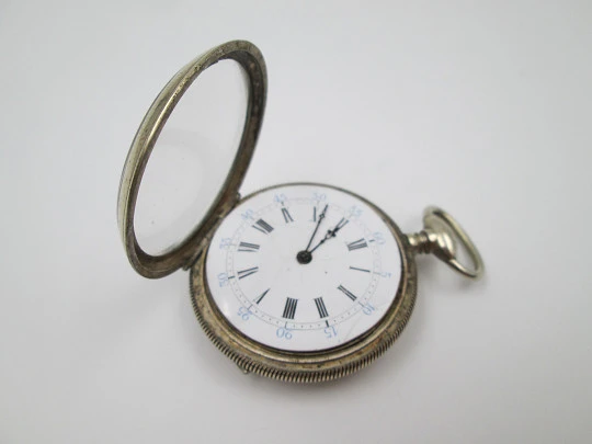 Robin Geneve pocket watch. Gold plated metal. Ornate back. Key-wind movement. 1890's