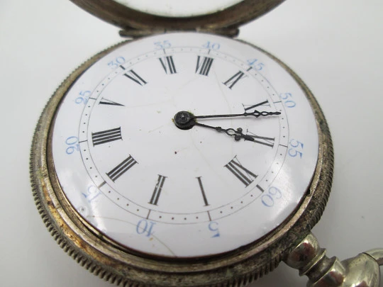 Robin Geneve pocket watch. Gold plated metal. Ornate back. Key-wind movement. 1890's