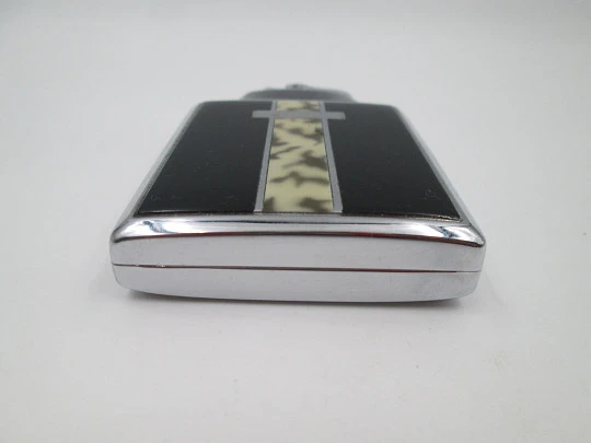 Ronson Mastercase art deco lighter with cigarette case. Silver plated & bitone enamel Ronson Mastercase art deco lighter with cigarette case. Silver plated & bitone enamel