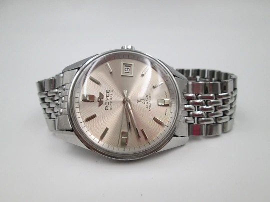 Royce. Acero inoxidable. Brazalete. Automático. Calendario. 1970. Suiza
