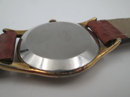 Royce. Stainless steel & gold plated. Manual wind. Sub Second. Strap. 1960's