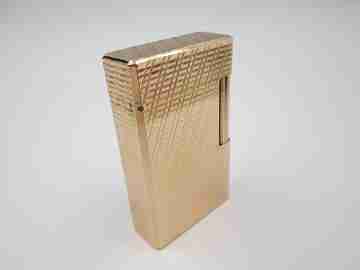 S. T. Dupont Paris lighter. Gold plated. Geometric pattern. France. 1990's