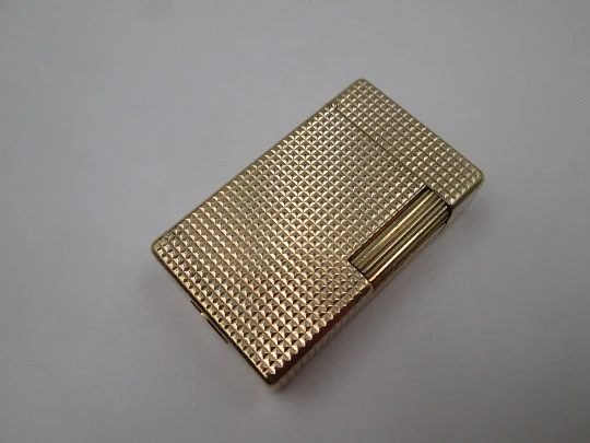 S. T. Dupont Paris. 20 microns gold plated. Diamond pattern. France. 1990's