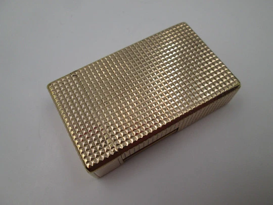 S. T. Dupont Paris. 20 microns gold plated. Diamond pattern. France. 1990's