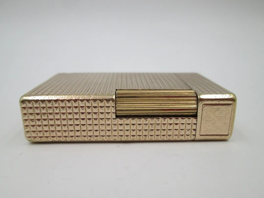 S. T. Dupont Paris. 20 microns gold plated. Diamond pattern. France. 1990's