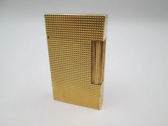 S. T. Dupont Paris. Gold plated metal. Diamond pattern. 1980's