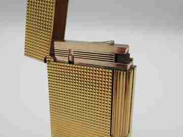 S. T. Dupont Paris. Gold plated metal. Diamond pattern. 1980's
