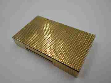 S. T. Dupont Paris. Gold plated metal. Diamond pattern. 1980's