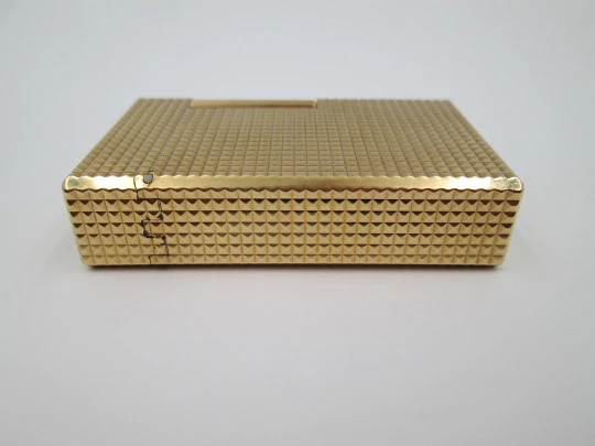 S.T. Dupont lighter. 20 micron gold plated. Diamond pattern. Box & instructions