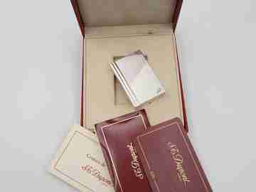 S.T. Dupont lighter. Rolled silver plated. Lines pattern. Original box. 2002's