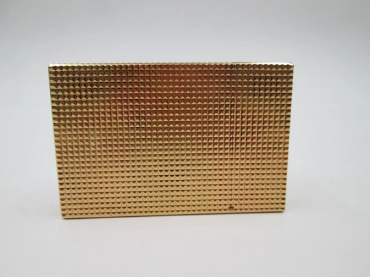 S.T. Dupont Paris. Gold plated metal. Diamond pattern. 1990's. Box