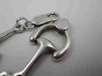 Sailor anchors women's bracelet. 925 sterling silver. Carabiner clasp. 1980's