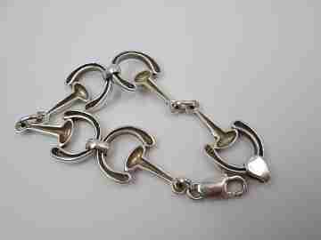 Sailor anchors women's bracelet. 925 sterling silver. Carabiner clasp. 1980's