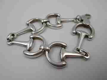Sailor anchors women's bracelet. 925 sterling silver. Carabiner clasp. 1980's