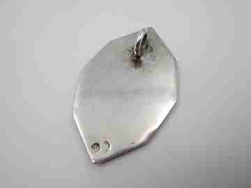 Saint Joseph and Child religious medal. 925 sterling silver. High relief. Spain